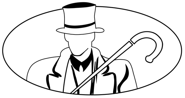 Excellent Dry Cleaners Mr. J top hat logo